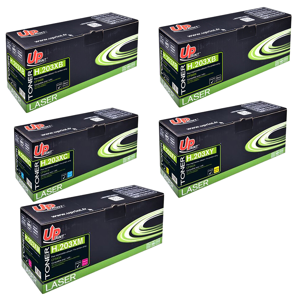 UPrint Multipack compatible HP 203X (2x noir, 1x cyan, 1x magenta, x1 jaune) - Uprint