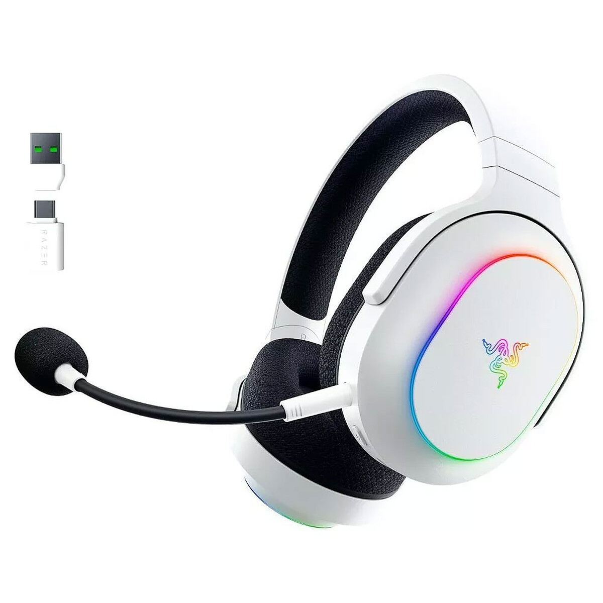 Razer Barracuda X Chroma Casque de Jeu multiplateforme sans Fil avec 6 Zones Chroma RGB SmartSwitch Hyperspeed & Bluetooth 40mm Drivers Micro cardioïde HyperClear détachable