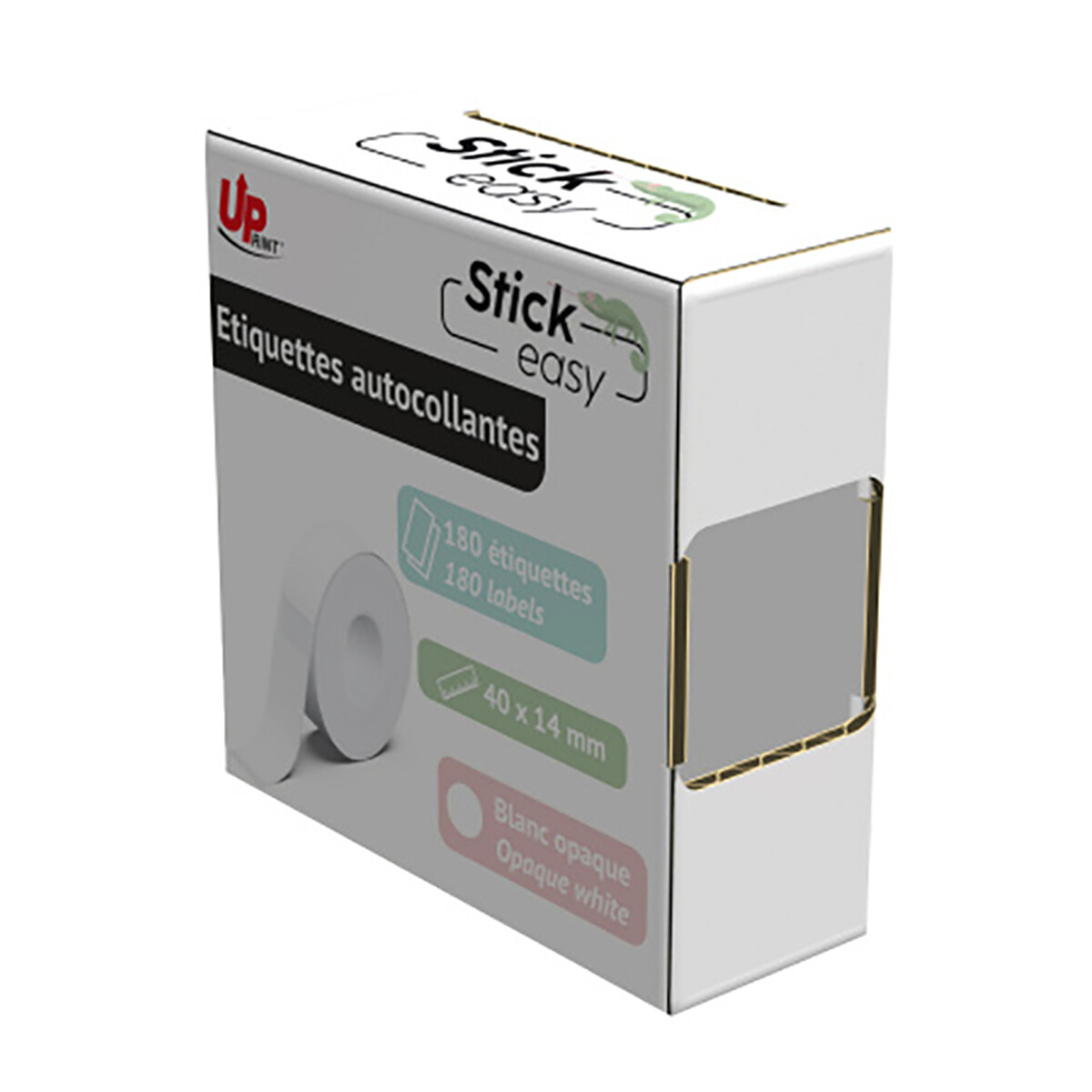 UPrint Rouleau de 180 étiquettes adhésives blanches 14 x 40 mm pour Stick Easy UP21 - Uprint