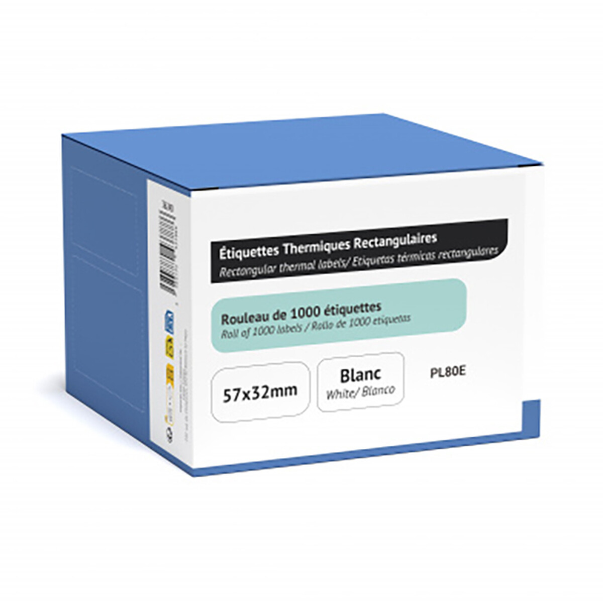 UPrint Rouleau de 1000 étiquettes adhésives blanches 57 x 32 mm pour PL80e - Uprint