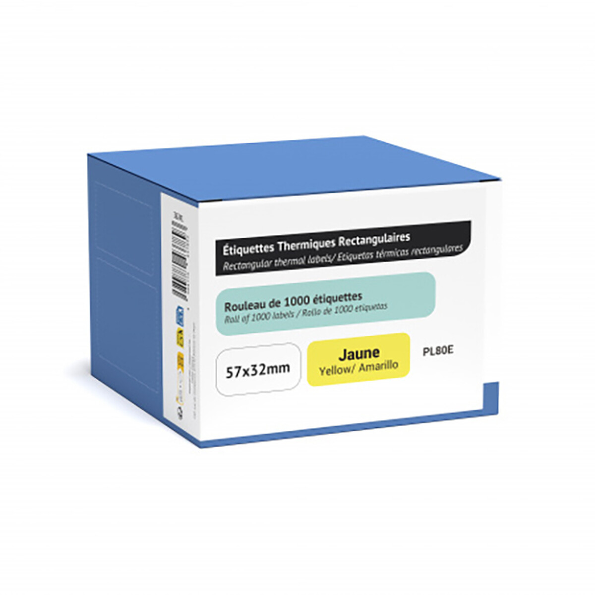 UPrint Rouleau de 1000 étiquettes adhésives jaunes 57 x 32 mm pour PL80e - Uprint