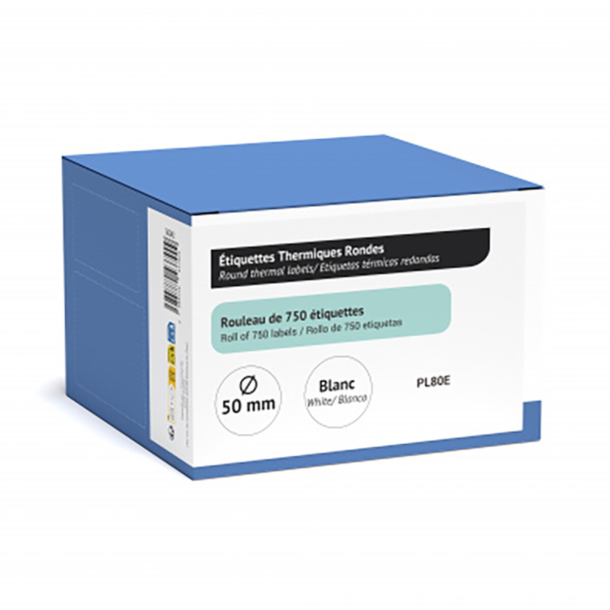 UPrint Rouleau de 750 étiquettes adhésives rondes blanches diamètre 51 mm pour PL80e - Uprint