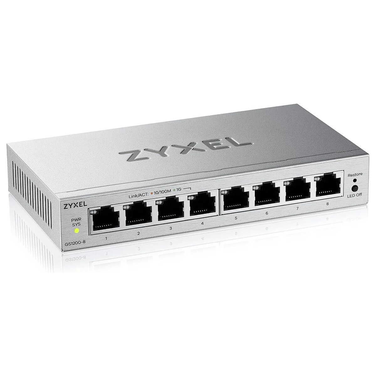 Zyxel GS1200 8V3 Géré L2 Gigabit Ethernet 101001000 Bureau - vue 2