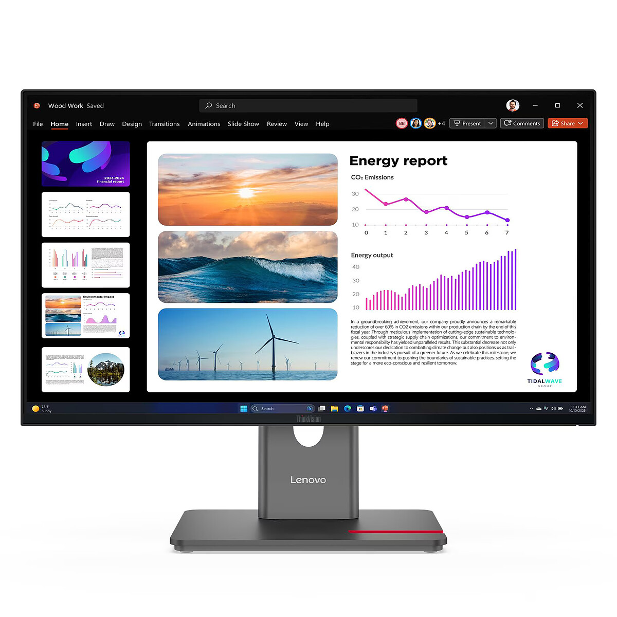 Lenovo ThinkVision P24Q 40 écran plat de PC 60 5 cm 23.8 2560 x 1440 pixels Quad HD LCD Neuf - vue 7