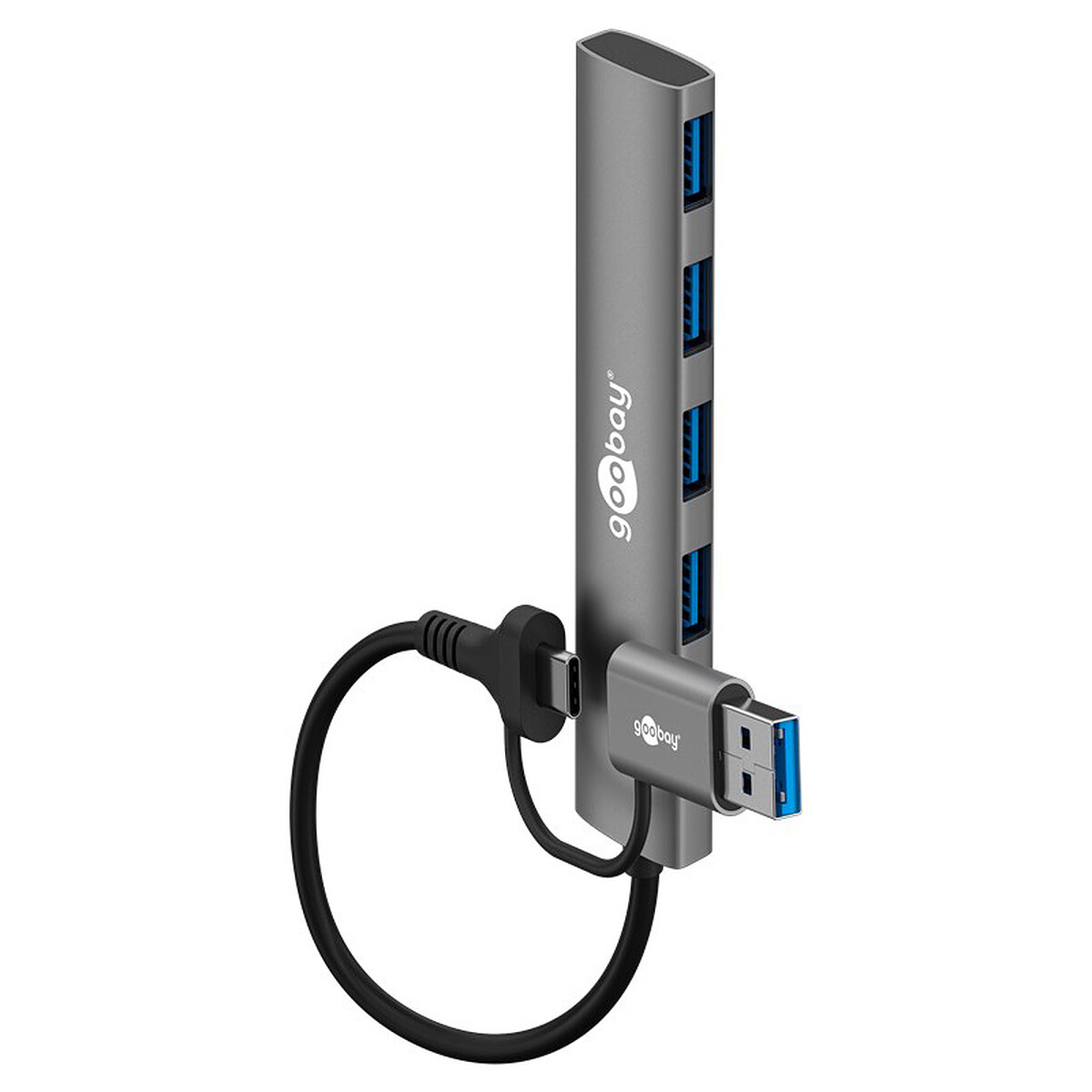 Goobay Hub Slim USB-C/A vers 4 ports USB-A 3.0 - Goobay