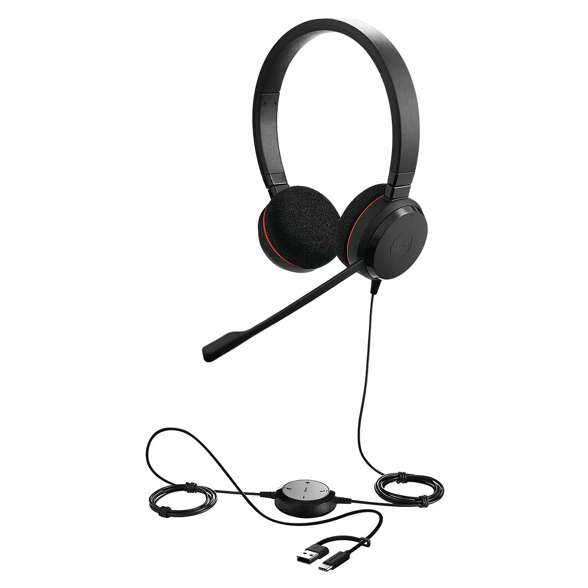 Jabra Evolve 20 Stéréo UC avec adaptateur USB-C/A - Jabra