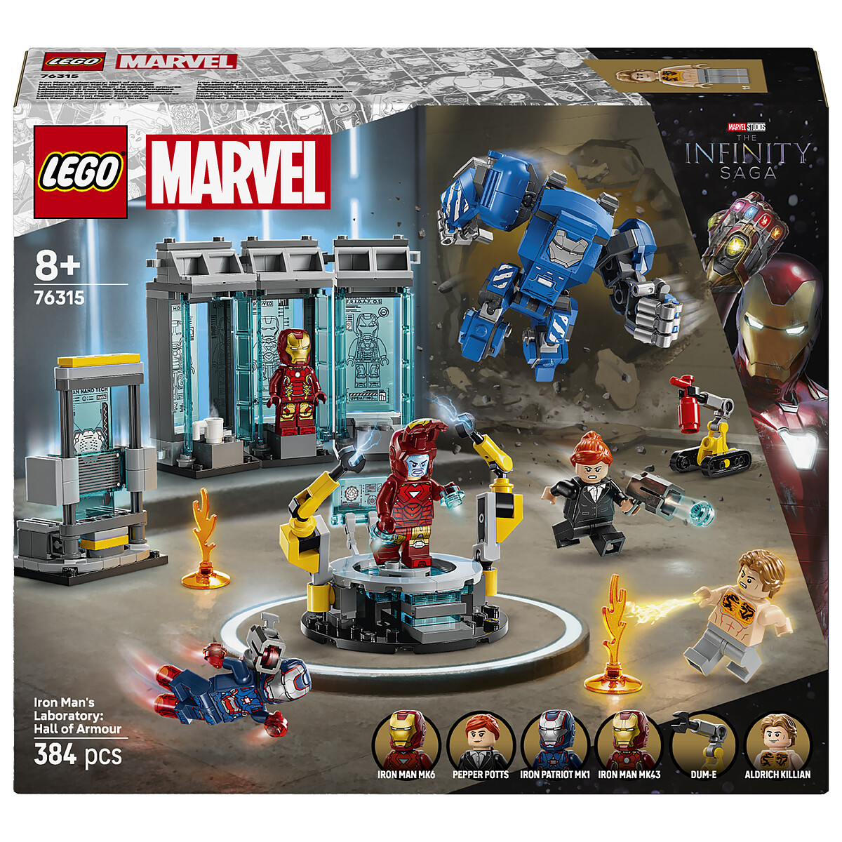 LEGO Marvel 76315 Le Laboratoire d’Iron Man : la Salle des Armures Jouet garçon - vue 8
