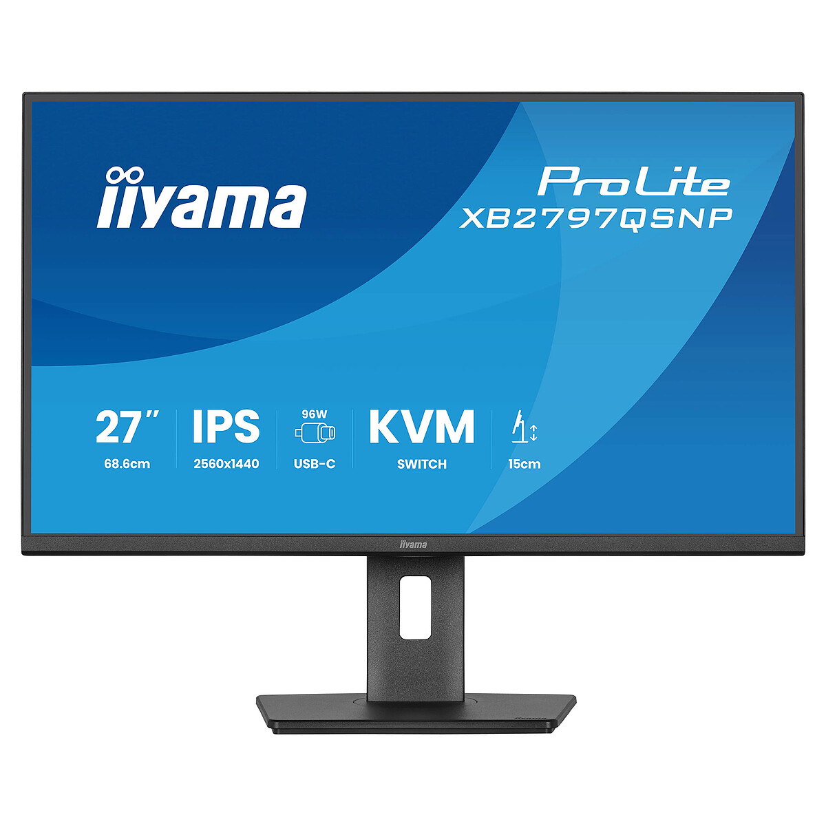 iiyama ProLite XB2797QSNP B1 Écran LED 27 2560 x 1440 QHD @ 75 Hz IPS 350 cdm² 1000:1 1 ms HDMI DisplayPort USB C haut parleurs - vue 4