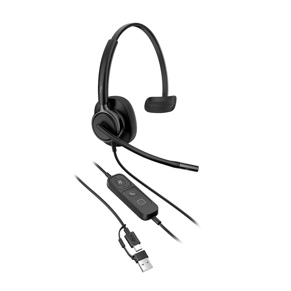 HP Poly Mission 415 Mission 400 Series micro casque sur oreille filaire Suppresseur de bruit actif USB A USB C Works With Chromebook Certified Certifié pour Microsoft Teams Certifié Google Meet certifié Zoom - vue 2