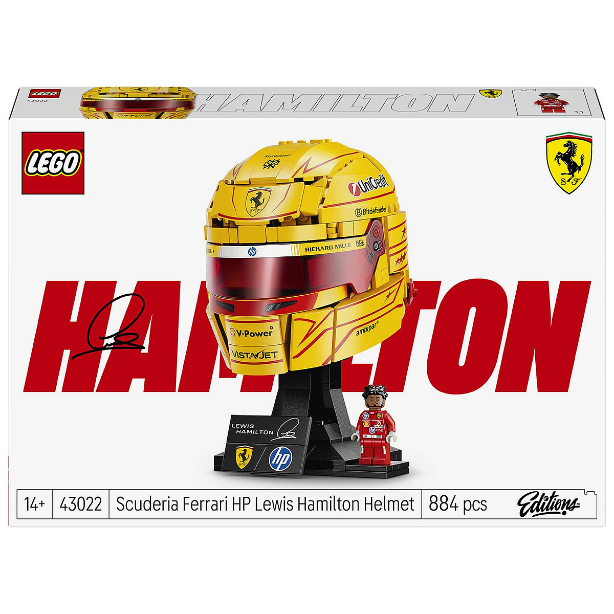 LEGO Editions Scuderia Ferrari HP Casque de Lewis Hamilton 43022 - vue 3