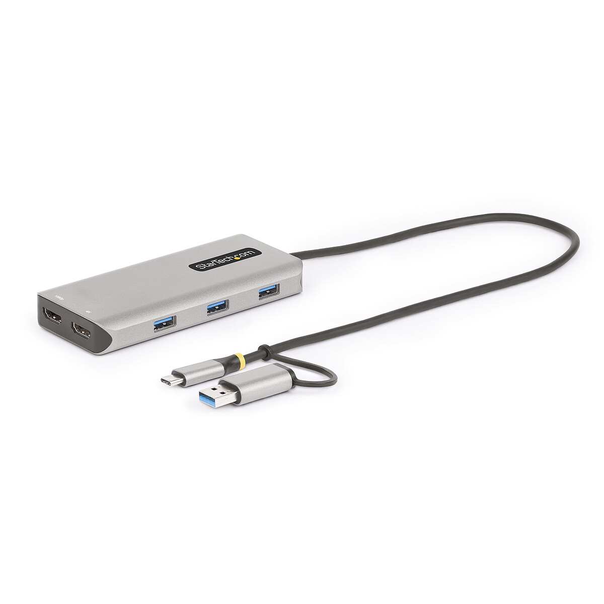 StarTech.com Adaptateur Multiport USB C et USB A Double HDMI 4K/ Station d'accueil USB C / USB 3.2 Gen 1 2 x HDMI