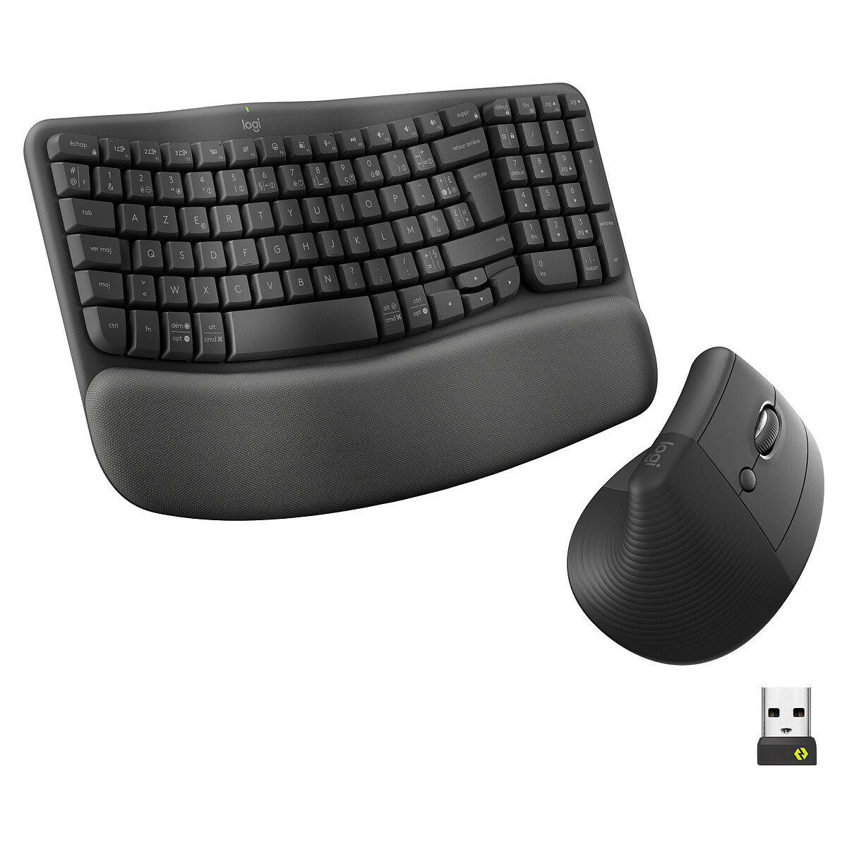 Combo Clavier Et Souris Logitech 920-013632 – Ergonomique Wave Keys Lift