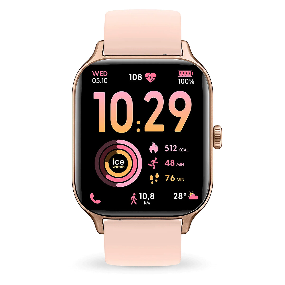 Montre Femme Connectée Ice Fit Rt 3.0 Gps 1.75 Gold Nude 36 Mm - vue 3