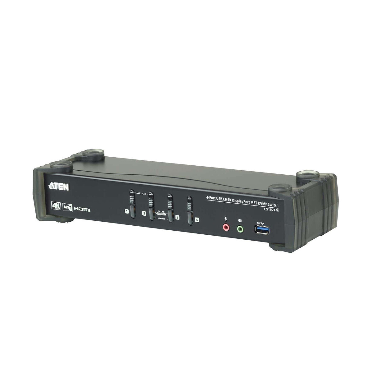 ATEN CS1924M KVMP Switch Commutateur écran clavier audioUSB 4 x KVM / audio / USB 1 utilisateur local de bureau - vue 2