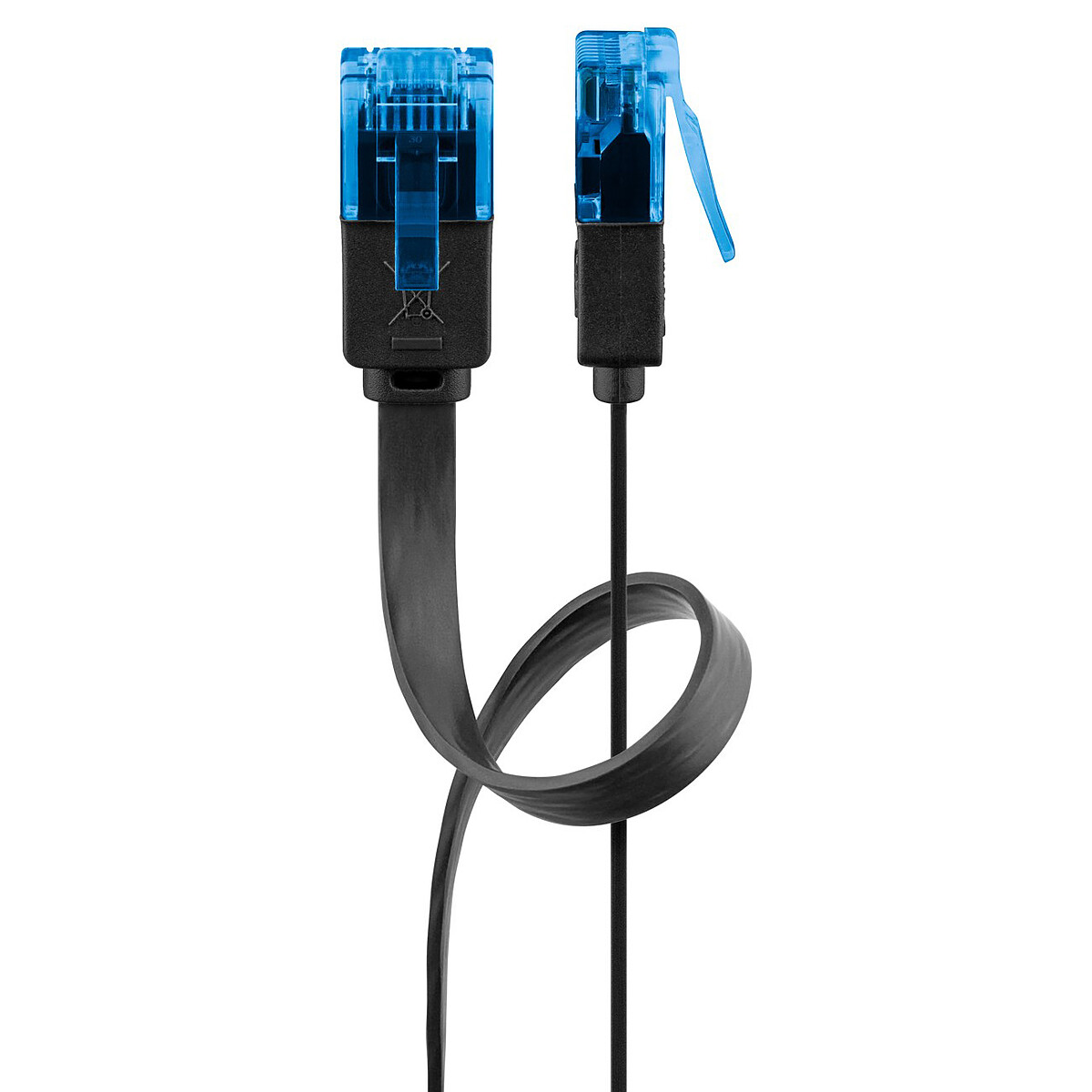 Goobay Câble RJ45 Plat Cat 6a U/UTP 1 m (Noir)