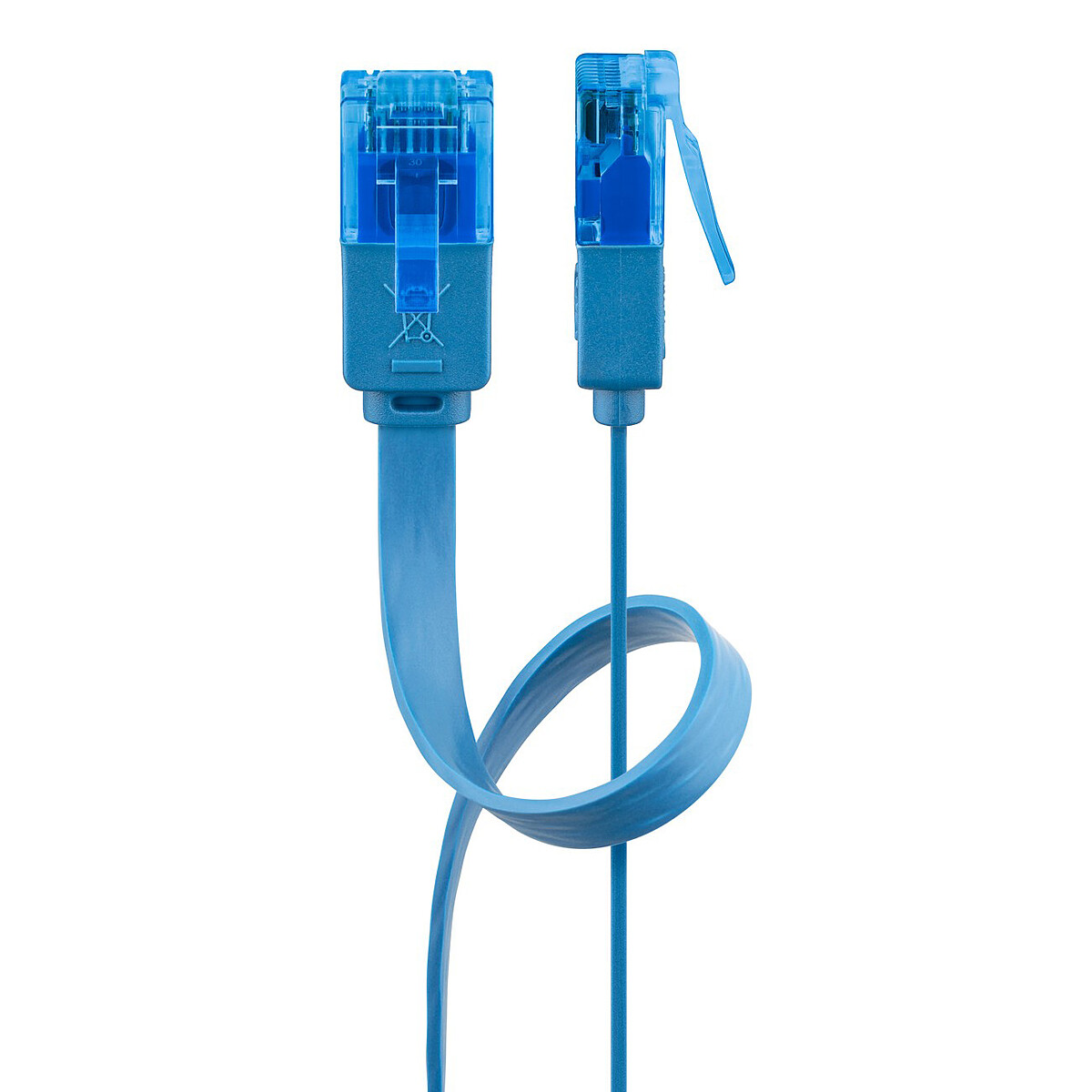 Goobay Câble RJ45 Plat Cat 6a U/UTP 0.5 m (Bleu)