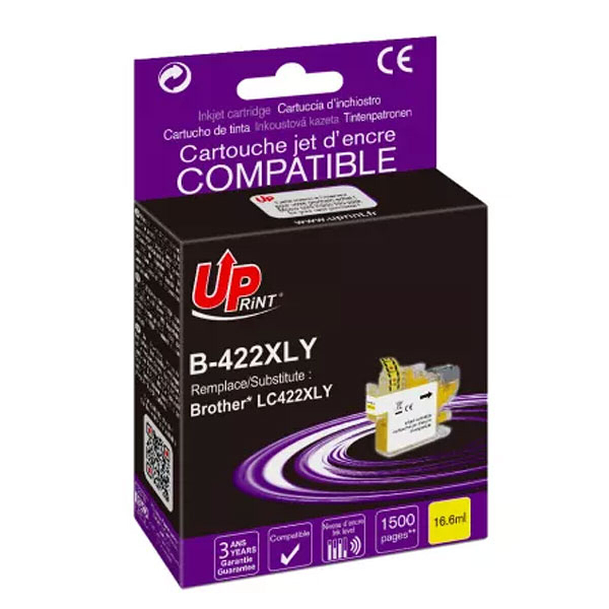 Cartouche encre UPrint compatible BROTHER LC 980LC jaune Neuf - vue 3