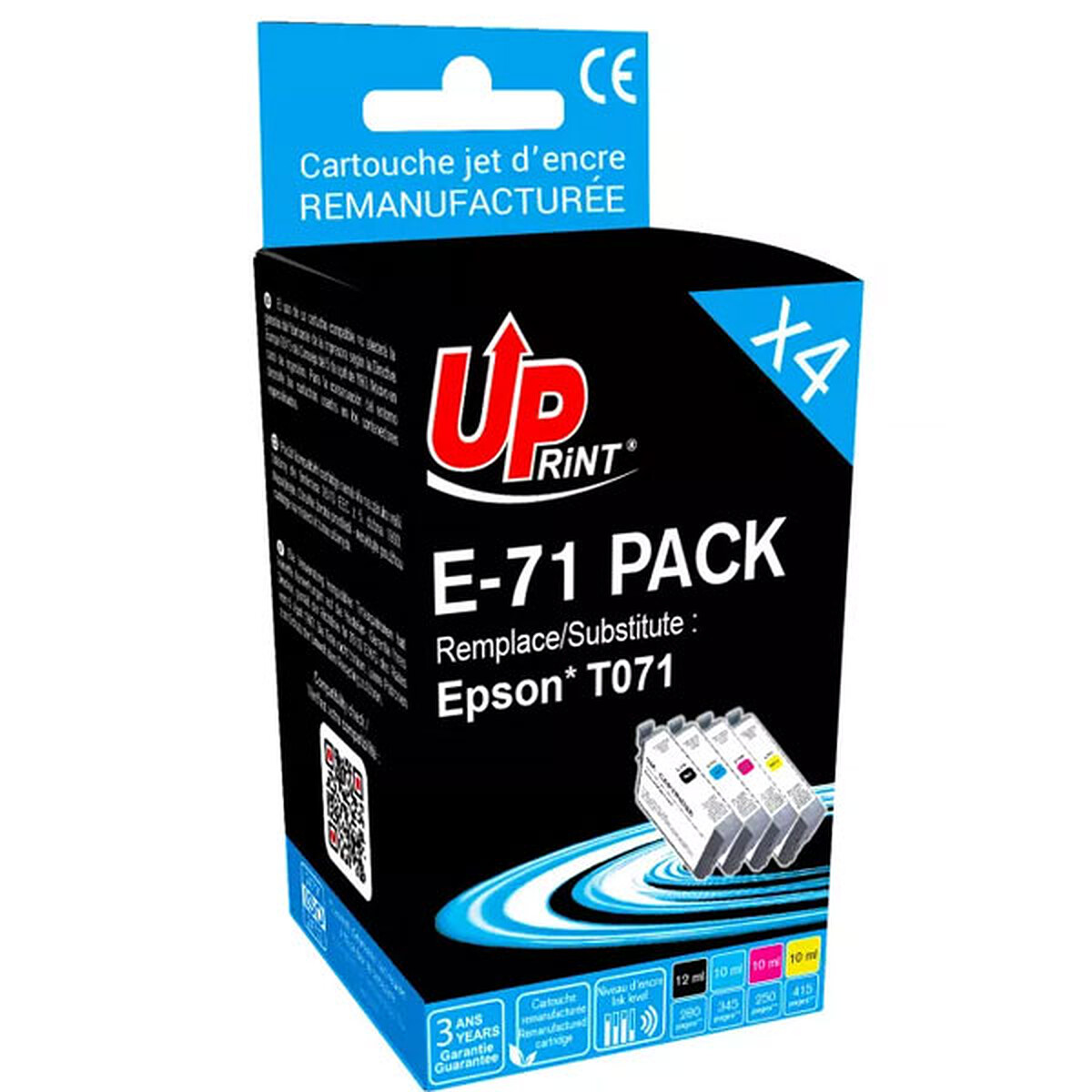Pack UPrint compatible EPSON T0715 4 cartouches Neuf - vue 2