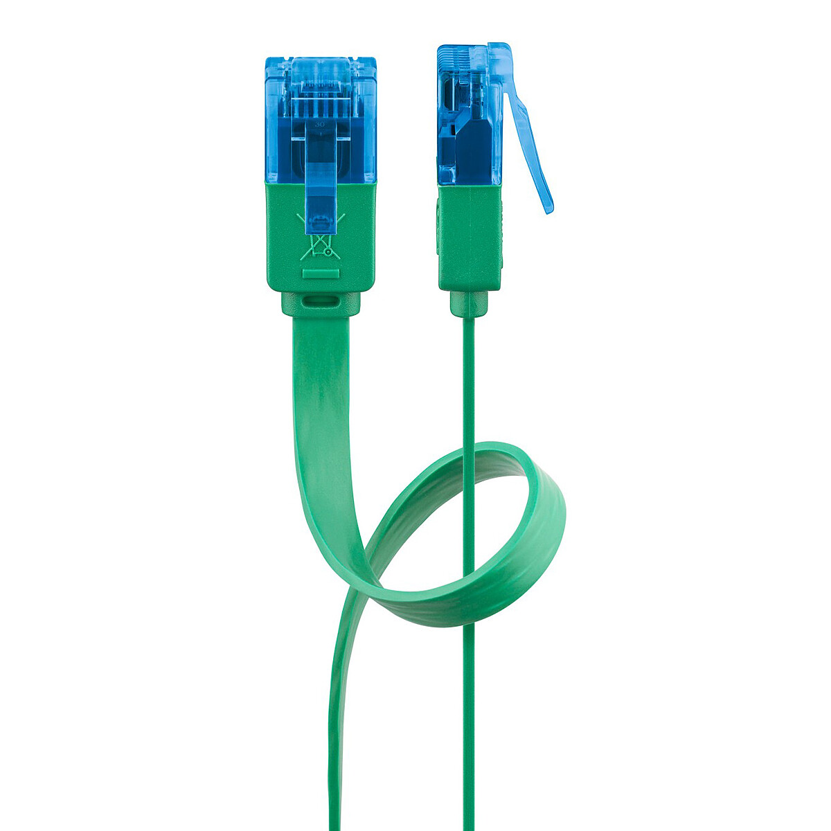 Goobay Câble RJ45 Plat Cat 6a U/UTP 0.5 m (Vert)