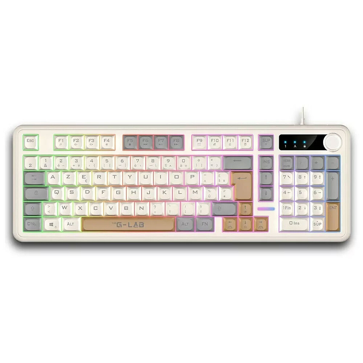 Clavier gaming filaire Azerty The G Lab Keyz Caesium Ex avec molette de volume - vue 2