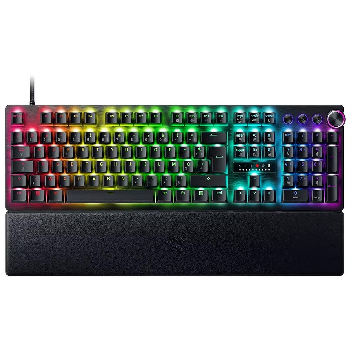 Razer Huntsman V3 Pro 8KHz Taille réelle PC Clavier Gaming mécanique 8KHz HyperPolling Switches optiques analogiques 0 1 4 0mm Snap Tap Rapid Trigger Clavier FR AZERTY |