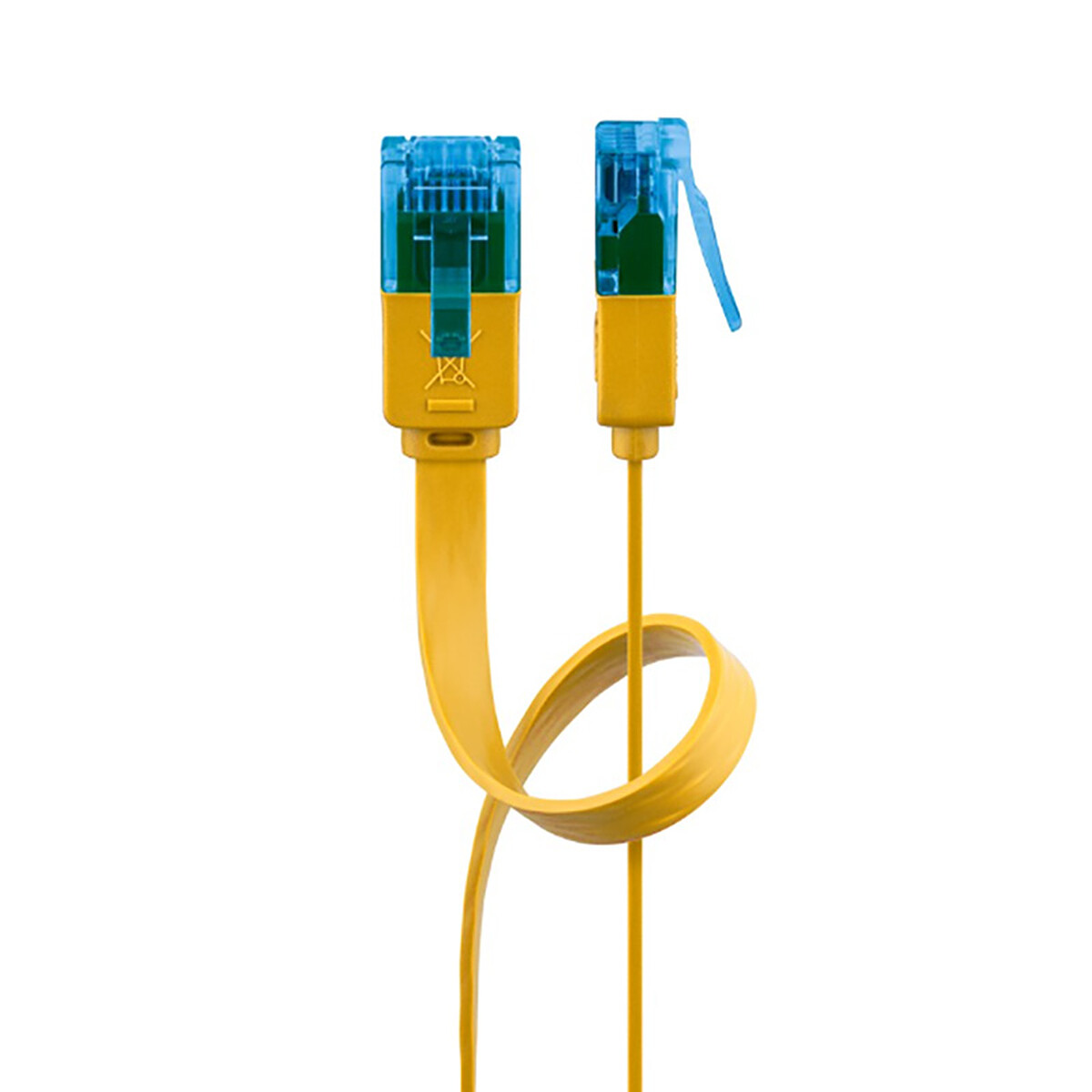 Goobay Câble RJ45 Plat Cat 6a U/UTP 1 m (Jaune)