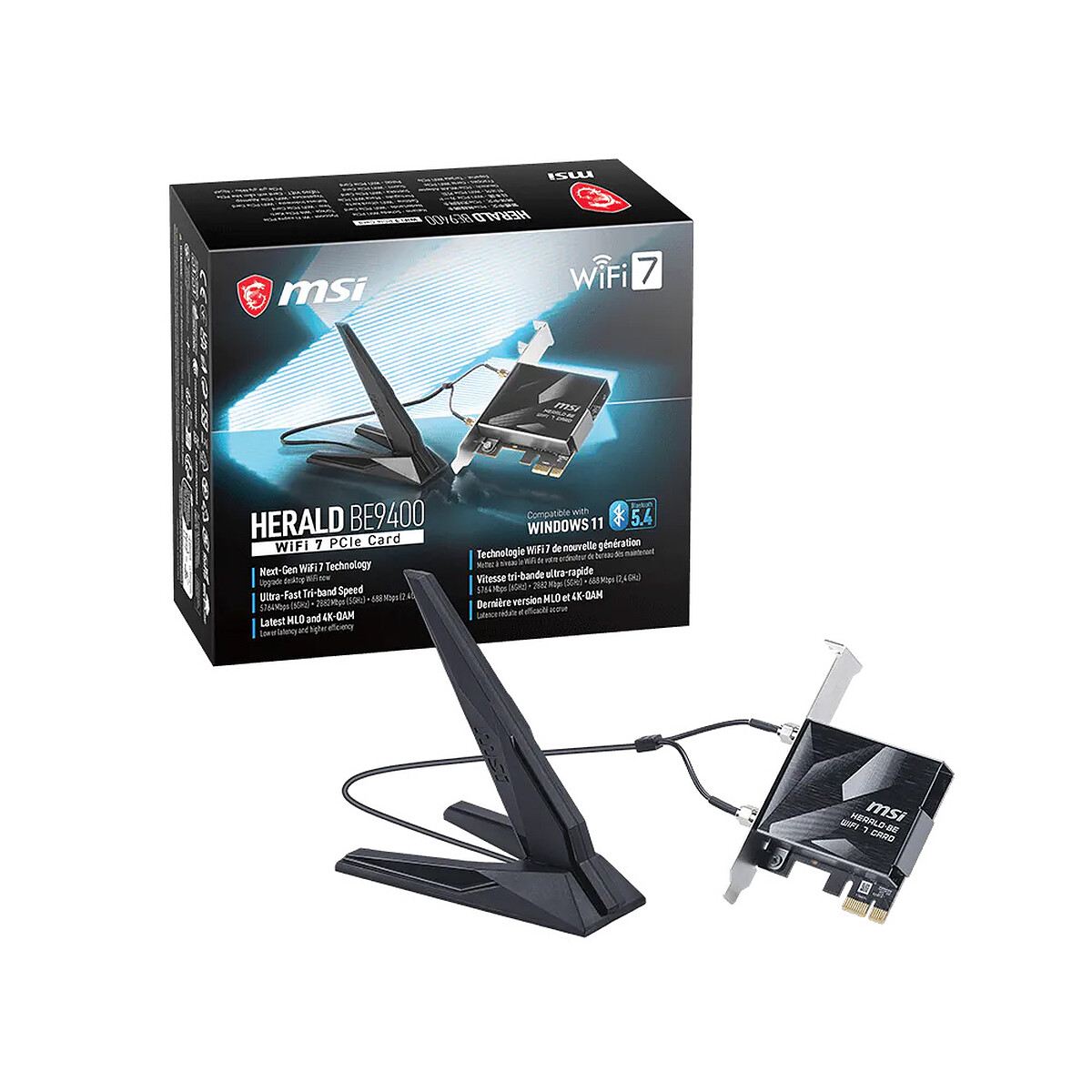 MSI PCI E HERALD WIFI 7 BE9400 BT 5.4 - vue 7