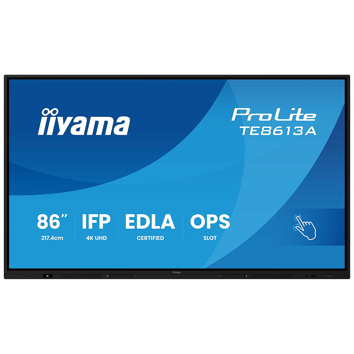 Tableau interactif iiyama ProLite TE8613A B3AG 85 6 4K UHD tactile Android 14 - vue 3