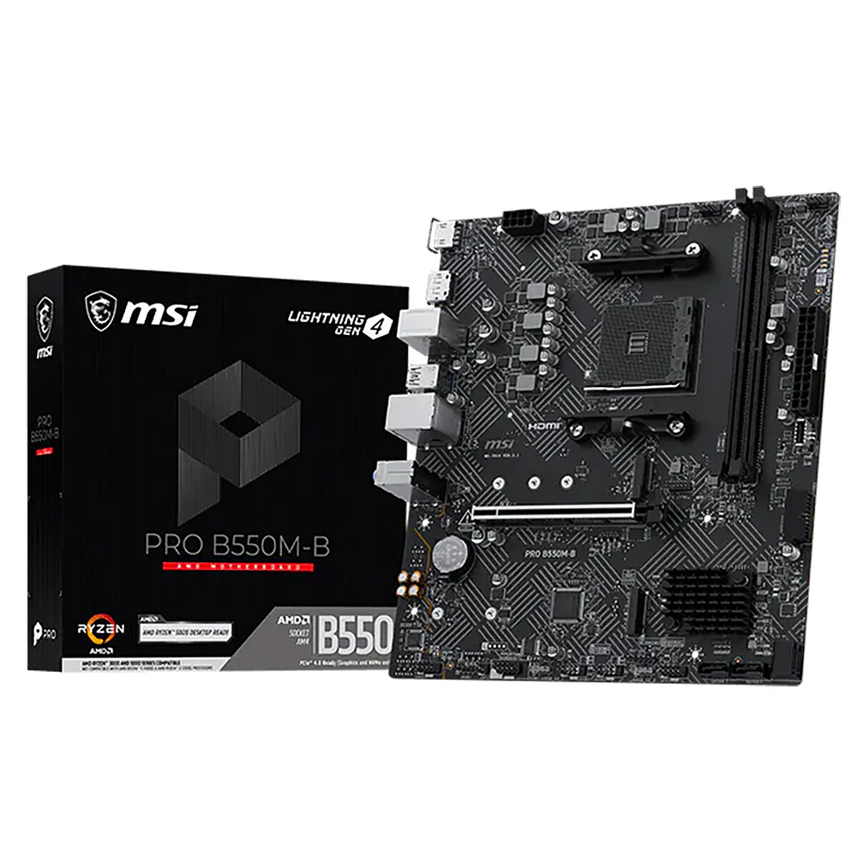 Carte mère MSI PRO B550M B B550 AM4 DDR4 micro ATX PCIe 4.0 RAM - vue 2