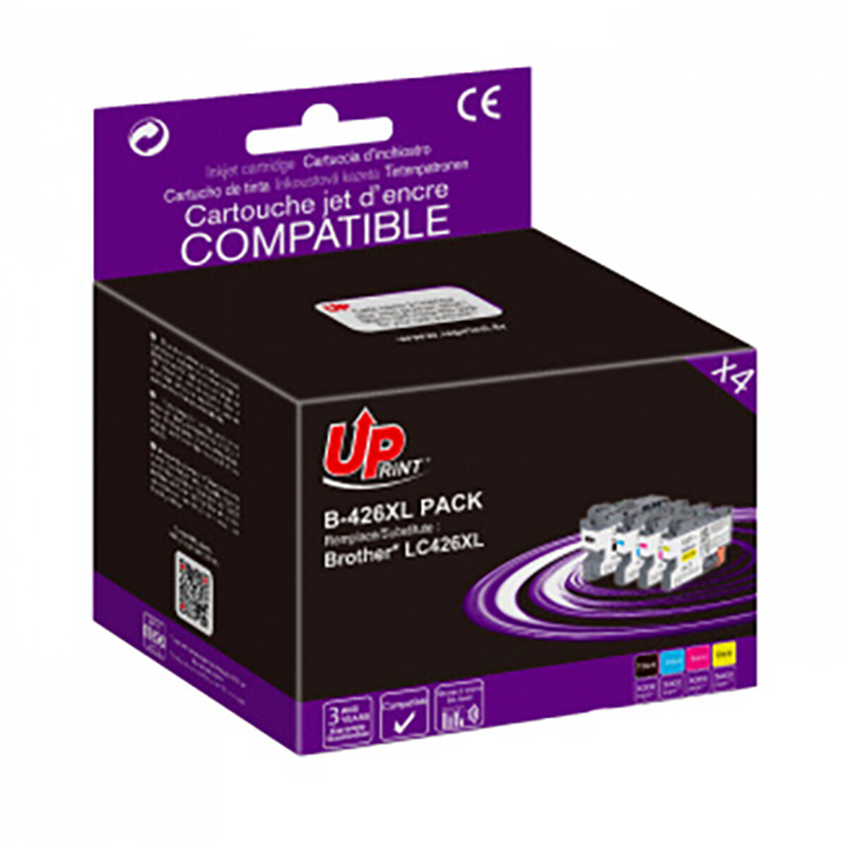 Pack UPrint 4 cartouches compatible Brother LC426XL Neuf - vue 2