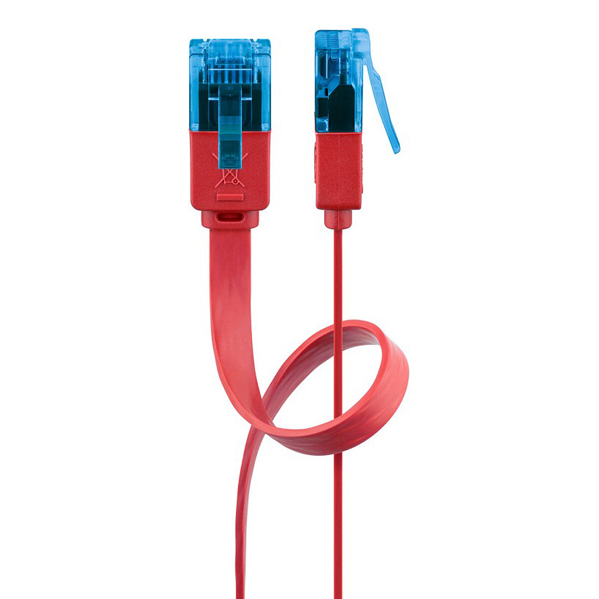 Goobay Câble RJ45 Plat Cat 6a U/UTP 0.5 m (Rouge)