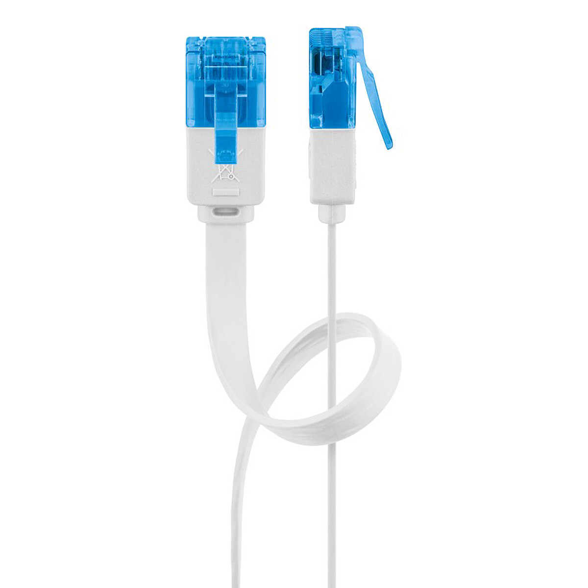 Goobay Câble RJ45 Plat Cat 6a U/UTP 0.5 m (Blanc)