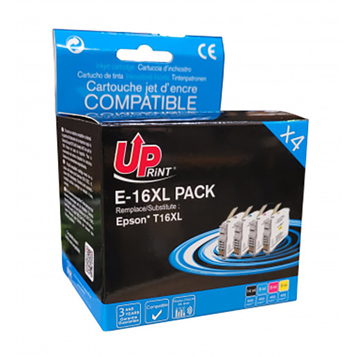 Pack UPrint compatible Epson T16XL 4 cartouches Neuf - vue 2