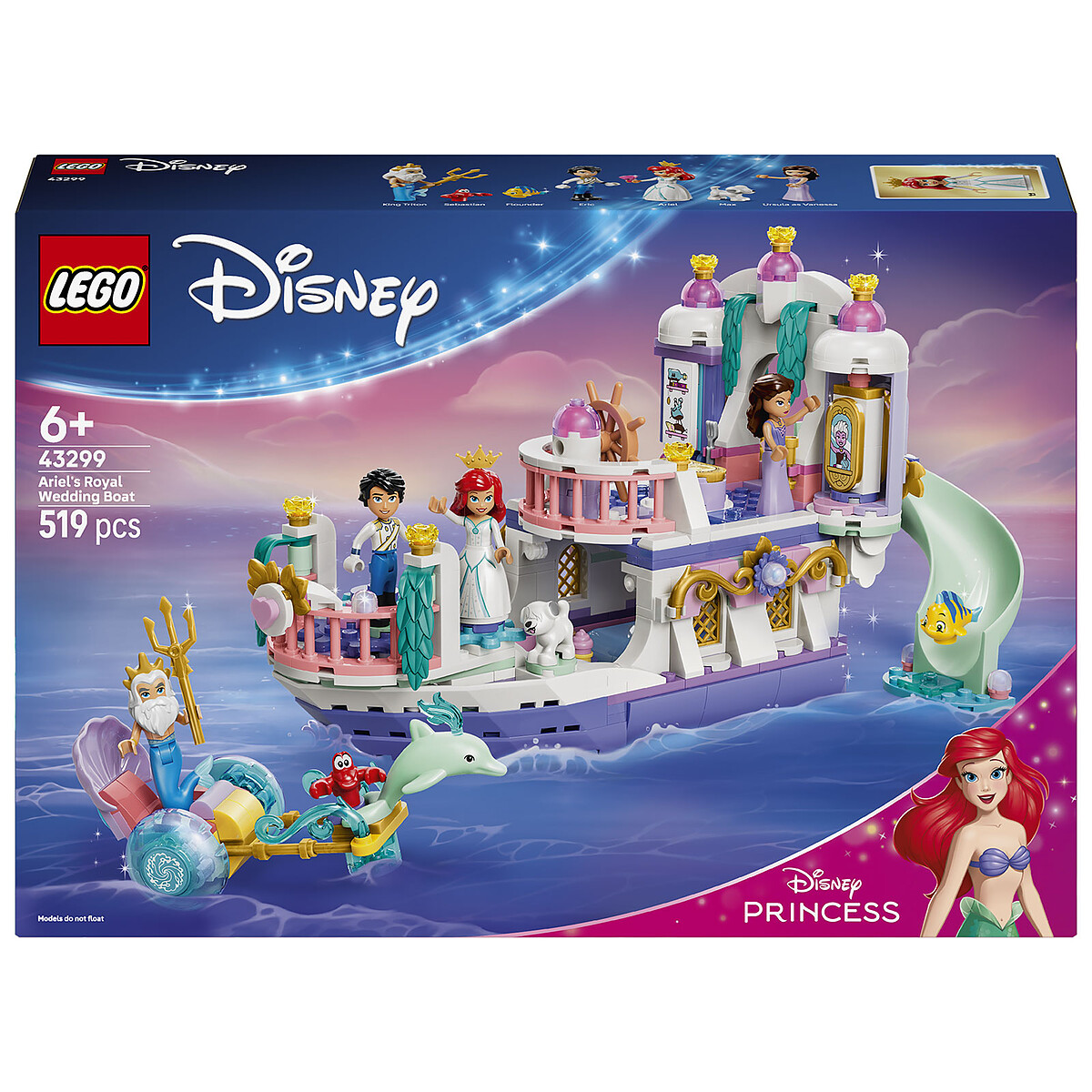 LEGO Disney 43299 Le Bateau du Mariage Royal d'Ariel