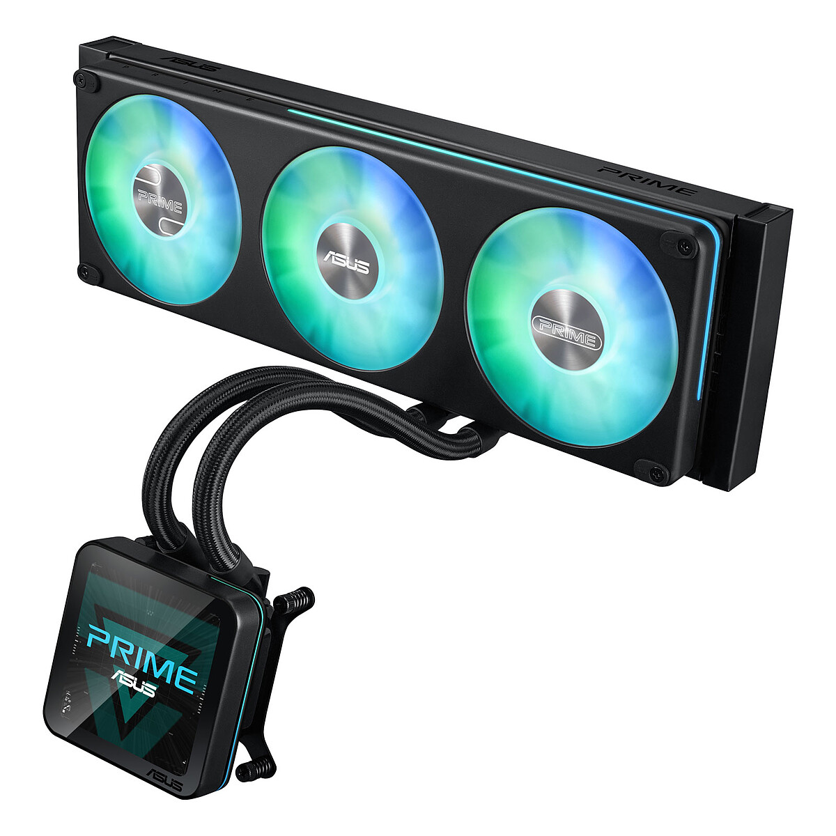ASUS Prime SLC II 360 ARGB LCD Système de refroidissement liquide de processeur Taille de radiateur : 360 mm pour : AM4 AM5 LGA1851 LGA1700 cuivre 3 x 120 mm - vue 7