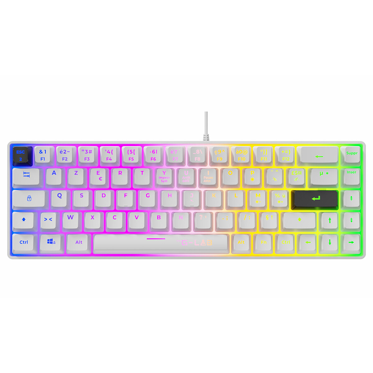 Clavier Gamer The G Lab KEYZ HYDROGEN 60% Format Compact Touches Filaire - vue 2