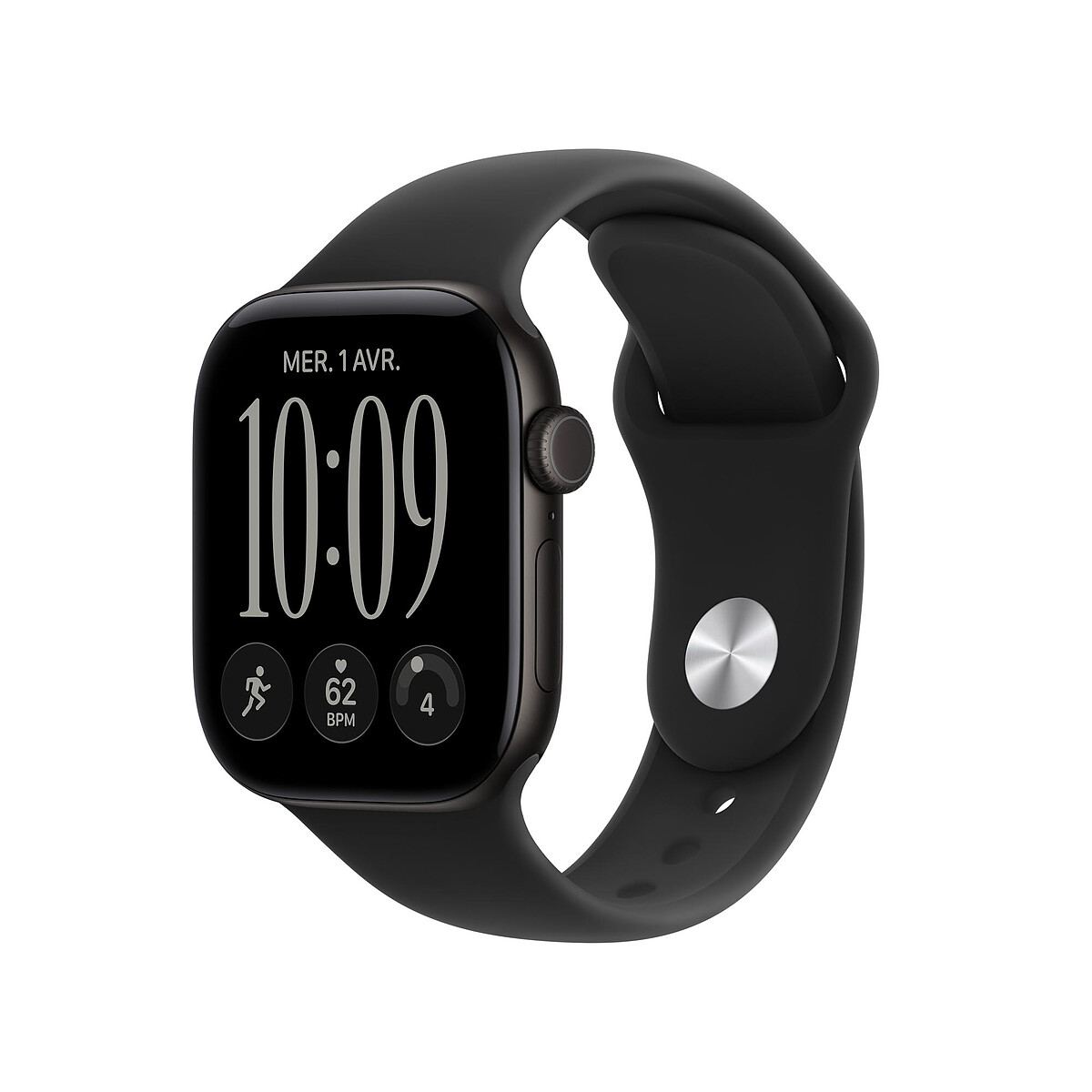 Apple Watch Series 12 GPS 42 mm Aluminium Noir Bracelet Sport Noir S/M