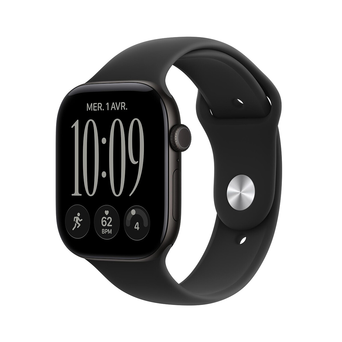 Apple Watch Series 12 GPS 46 mm Aluminium Noir Bracelet Sport Noir M/L