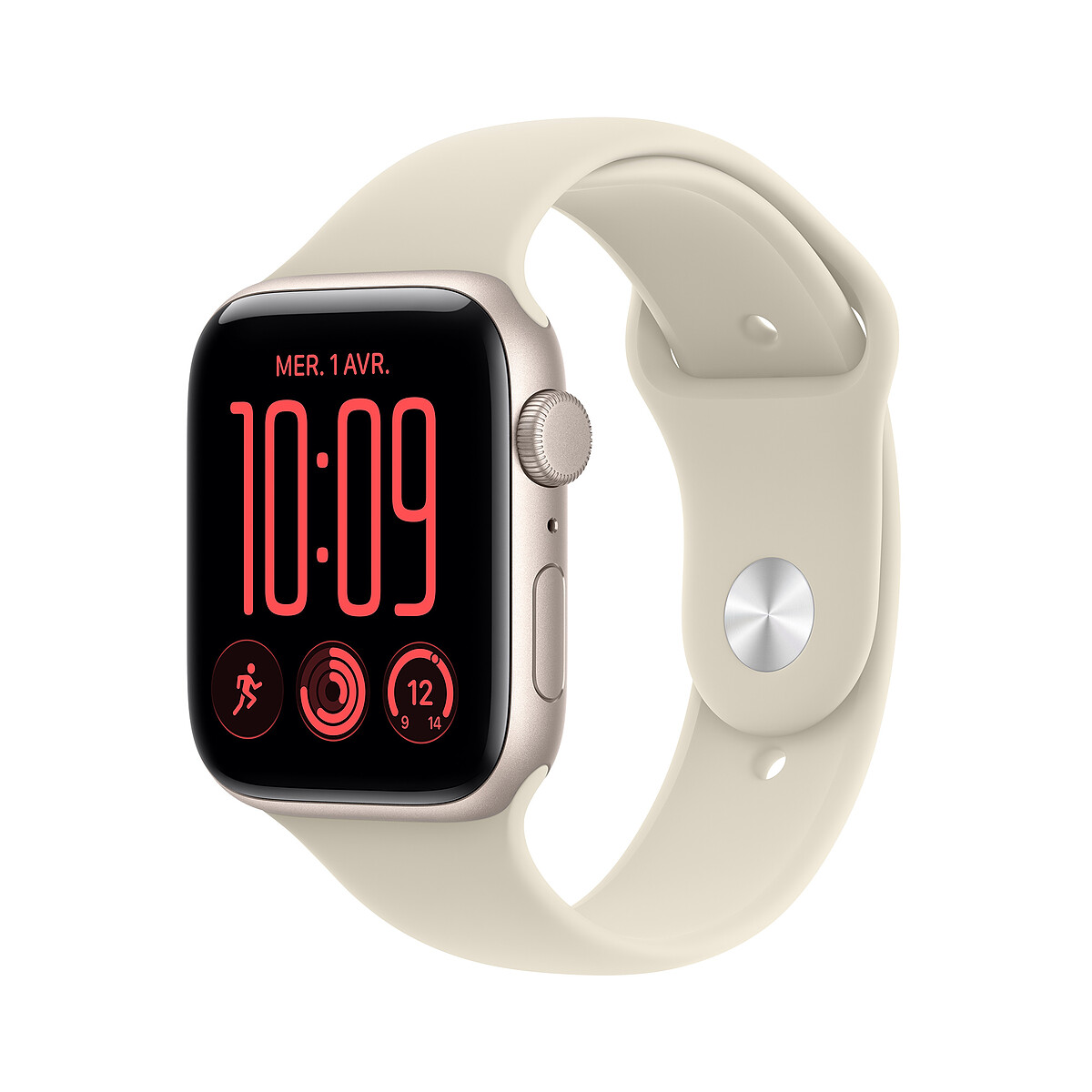 Apple Watch SE 3 GPS 44 mm Aluminium Lumière Stellaire Bracelet Sport Sable S/M