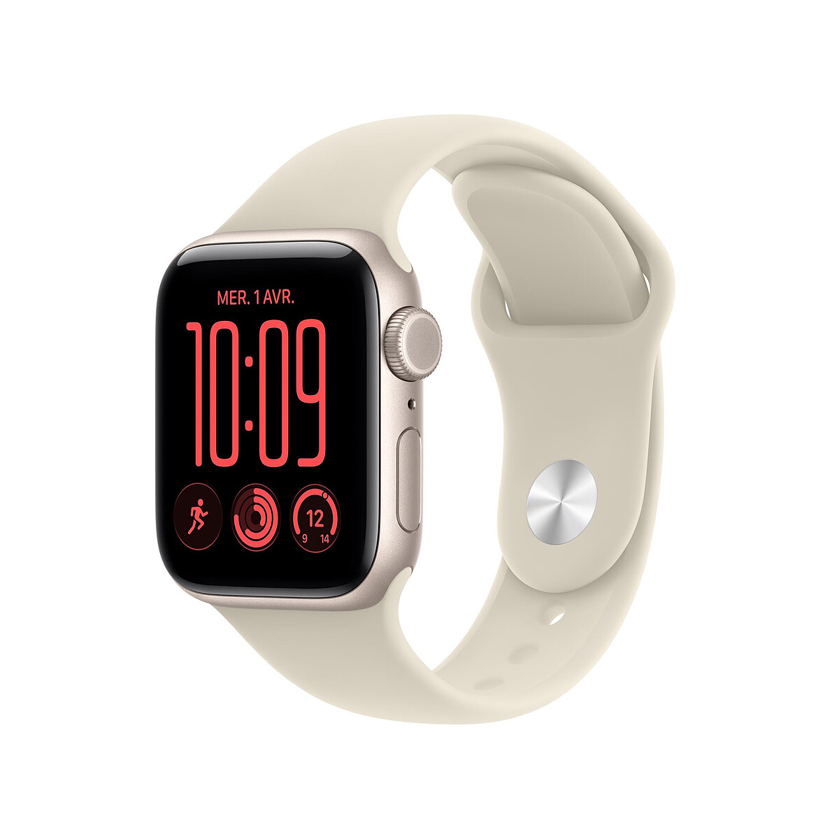 Apple Watch SE 3 GPS + Cellular 40 mm Aluminium Lumière Stellaire Bracelet Sport Sable M/L