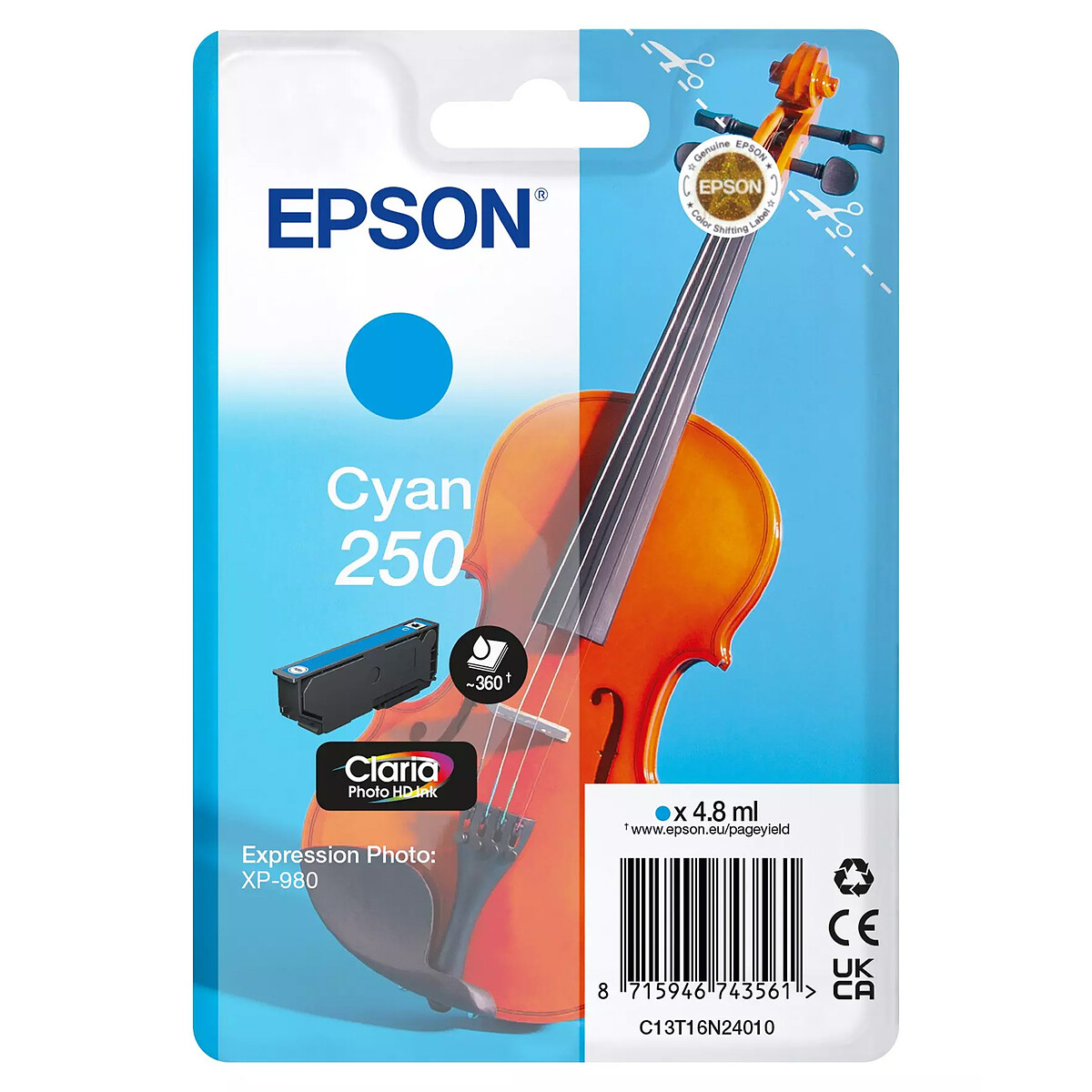 Epson Singlepack Violon 250 Cyan