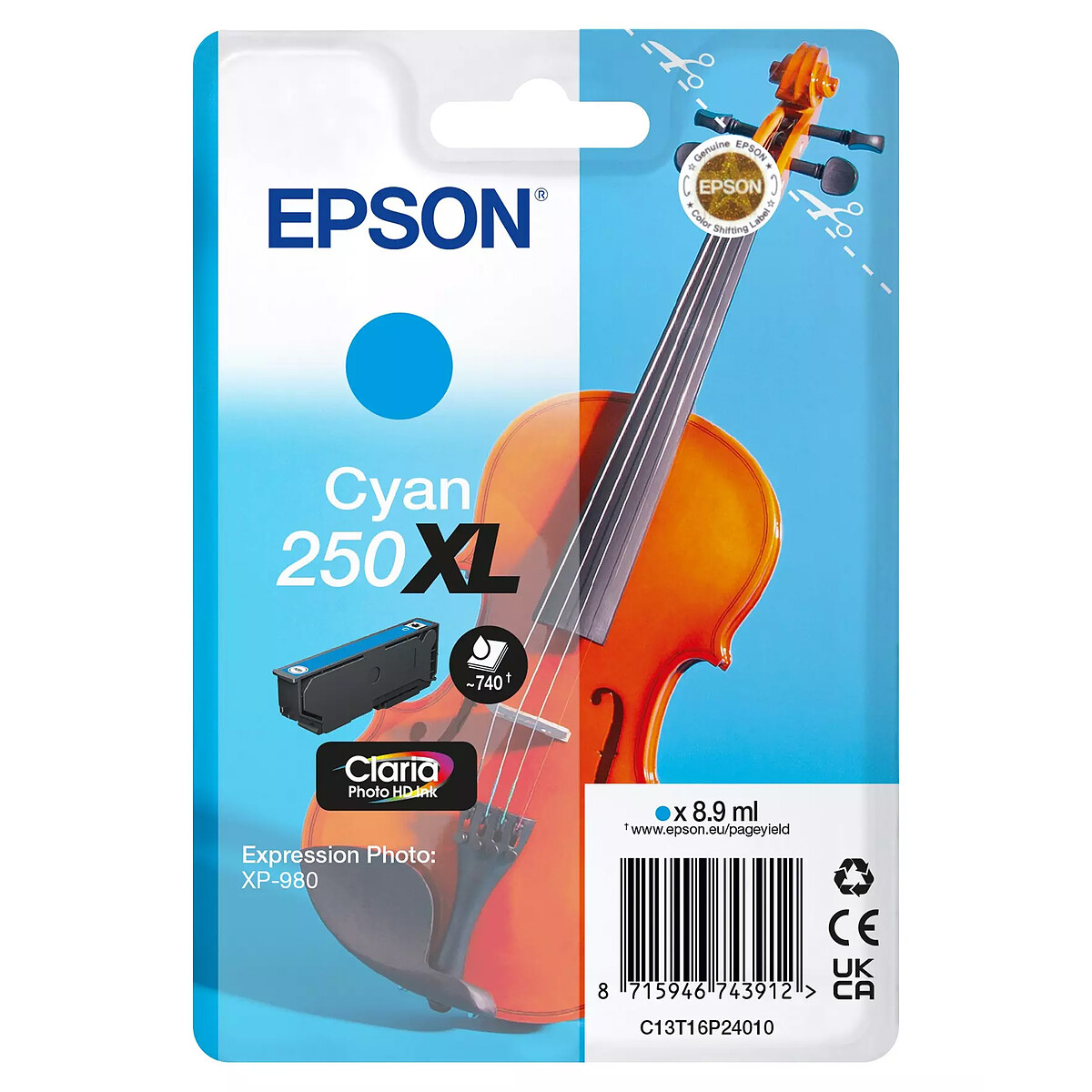 Epson Singlepack Violon 250XL Cyan