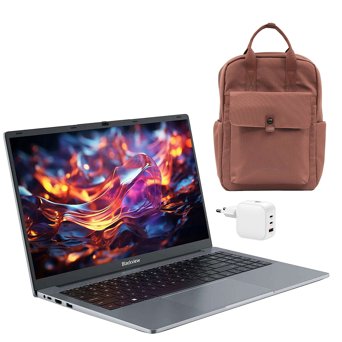 Blackview AceBook 6 R3 3300U 16/512 + INOVU Blush Backpack (Marron) + INOVU Chargeur Secteur USB-C 70W GaN