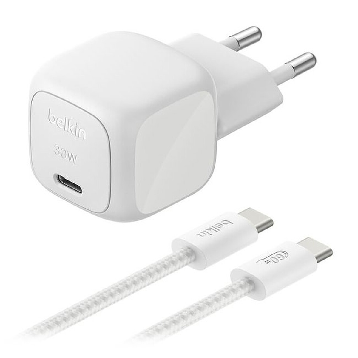 Belkin Argent Boost Charge - Adaptateur Secteur - Compact - 30 Watt - Pd, Fast Charge (Usb-C) - Sur Le Câble : Usb-C - Avec Câble Usb-C (2M) - Image 3