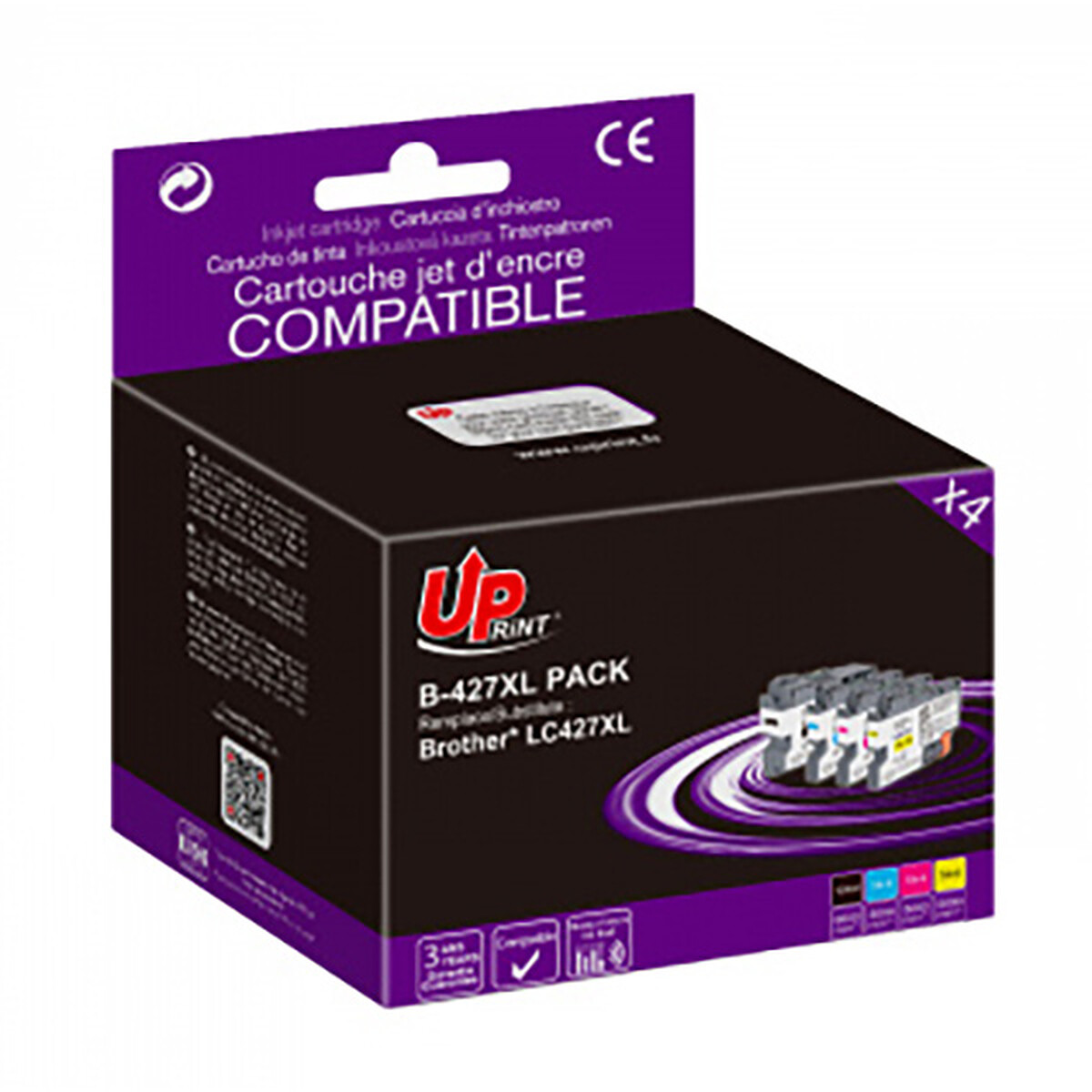 Pack UPrint 4 cartouches compatible Brother LC427 Neuf - vue 3