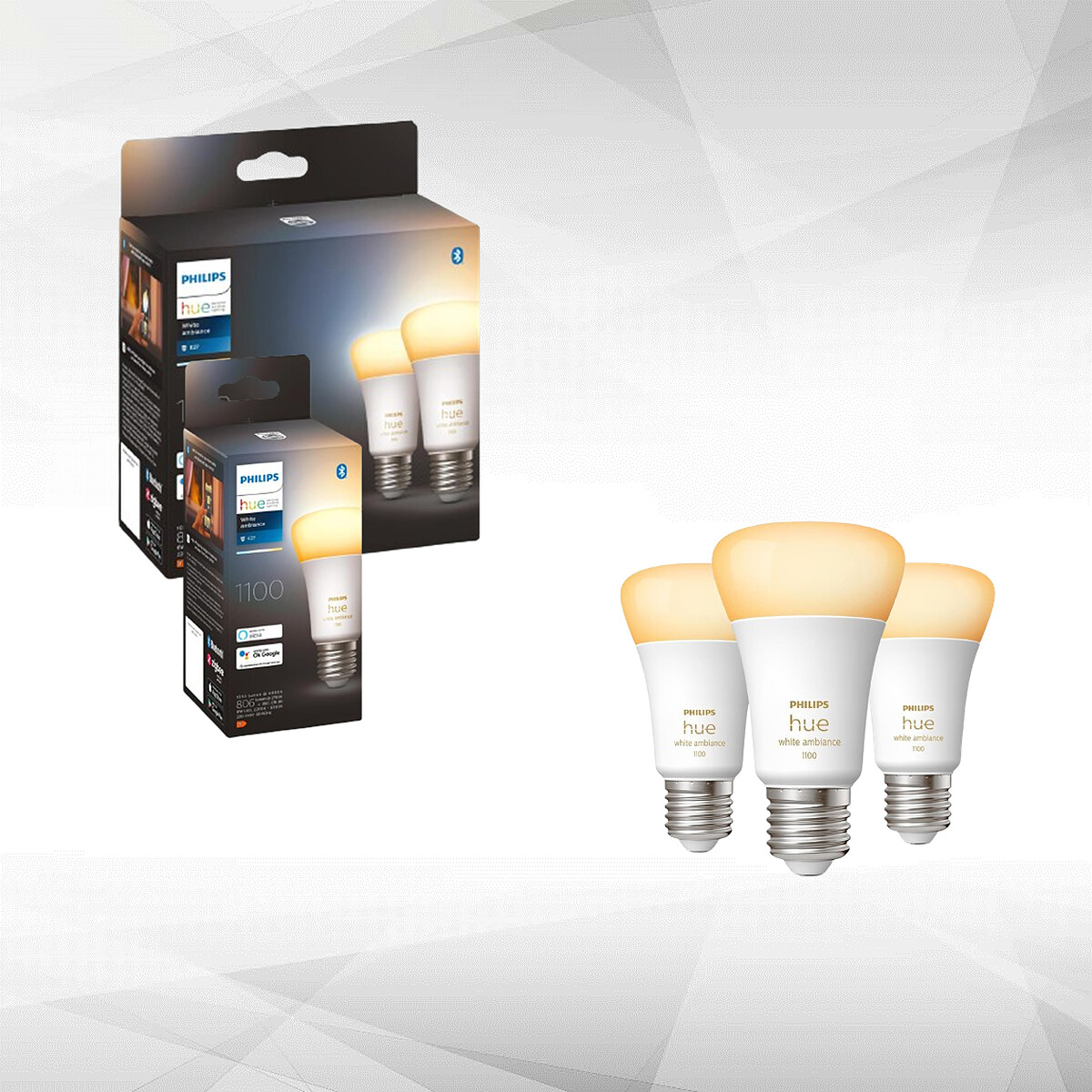 Ampoule LED connectée Philips Hue A60 IP20 E27 1600lm 15,5W blanc chaud
