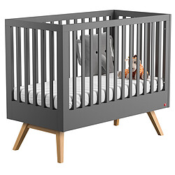 Vox Meubles Lit Bébé Evolutif Nature Gris - 70 x 140 cm