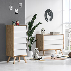 Avis Vox Meubles Chiffonnier Vintage - Chêne et Blanc
