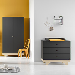 Vox Meubles Armoire 2 Portes Playwood - Graphite et Bois