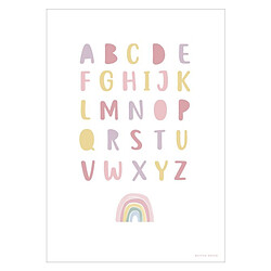 Little Dutch Affiche Réversible Alphabet et Arc-en-ciel Rose - 42 x 32 cm